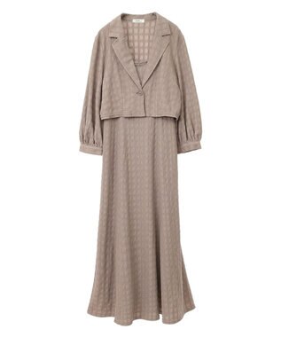 earth music&ecology ＳＥＴ２点ジャカードシャツ＋キャミドレ Mocha