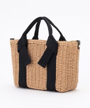 LA BAGAGERIE 【MONICA】リボンハンドル2WAYかごバッグ ブラック