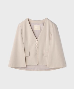 GRACE CONTINENTAL トリアセケープスリーブジャケット ベージュ