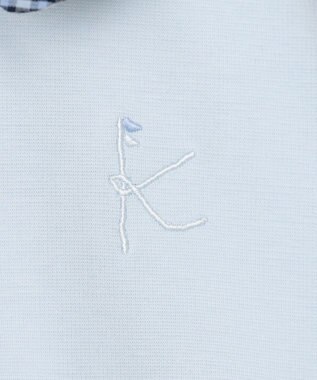 組曲 KIDS 【110-140㎝】 ミニチェック レイヤードトップス サックスブルー