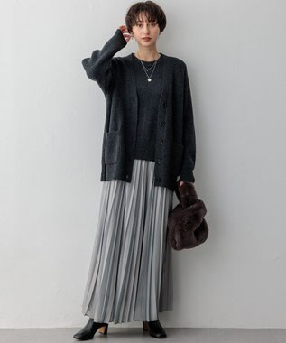 23区 【洗える】カシミヤブレンド ニット カーディガン グレー系