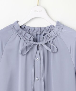 ANY SIS 【前後着用可能】ギャザーネック ブラウス ブルー