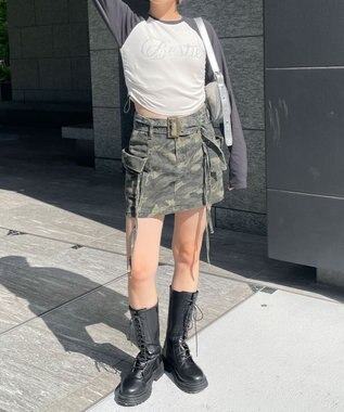 WEGO ラインストーンサイドドロストラグランロンT ブラック