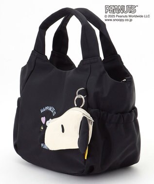 Y'SACCS SNOOPYデザイン　ギャザー2wayミニトート ブラック