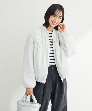 Green Parks 中綿シャーリングブルゾン Sax