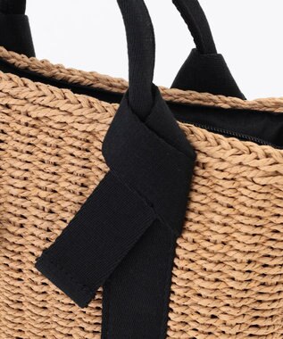 LA BAGAGERIE 【MONICA】リボンハンドル2WAYかごバッグ ブラック