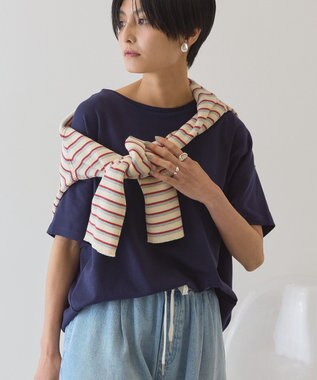 AMERICAN HOLIC 半袖コクーンカットプルオーバー Navy