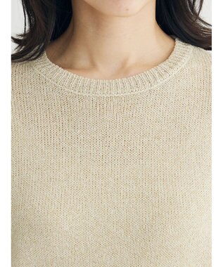 Green Parks ラメ５分袖コンパクトニットプルオーバー Gold