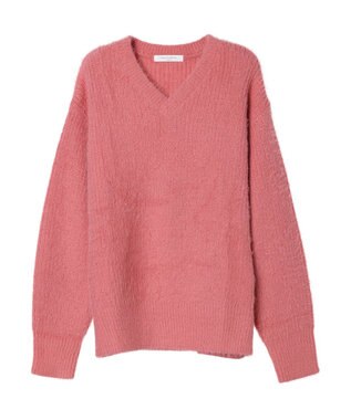 Green Parks フェザーＶネックニットプルオーバー Pink