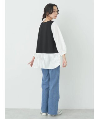 earth music&ecology プリーツドッキングプルオーバー Black