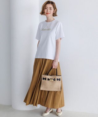 23区 【~6/28まで受注生産】カスタマイズ スパンコール刺繍 半袖 Tシャツ ホワイト×ゴールド
