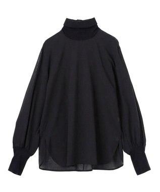 BEIGE， MOYE / ニットドッキング ロングスリーブブラウス Navy