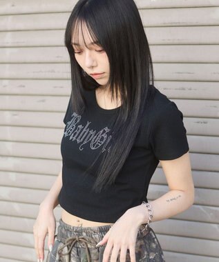 WEGO ラインストーンチビリブT ブラック