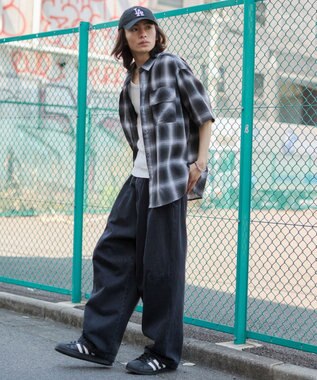 WEGO 【ユニセックス着用ITEM/SMLサイズ展開】イージーサーカスパンツ デニムブラックソノタ