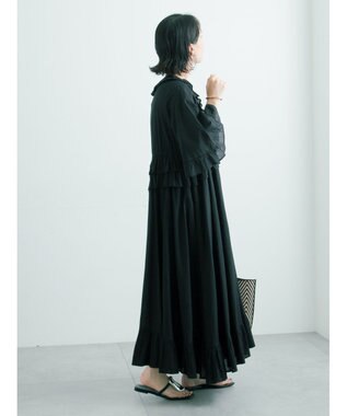 Te chichi コットンローンラッフルフリルドレス ブラック