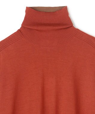 BEIGE， 【洗える・VERY NaVY12月号掲載】LA MONNAIE / バイカラーウールタートルニット OrangeRed × Caramel