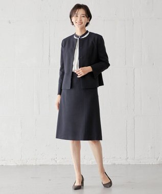 J.PRESS LADIES ライトツイードストレッチ スカート ネイビー系