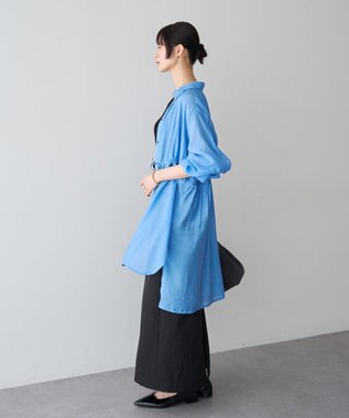 YECCA VECCA シアー2way袖バルーンチュニック Blue