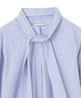 BEIGE， 【洗える】CROIX / コットンボウタイブラウス Sax St