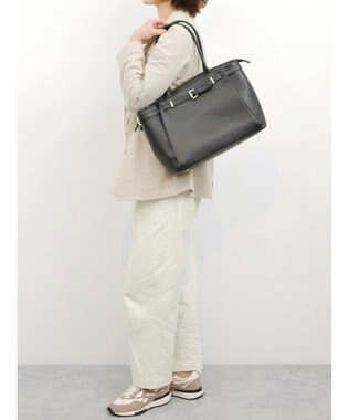 UNBILLION 【テレビ ドラマ着用アイテム】ペルケ perche / WEB限定牛革ソフトA4ベルトトート ブラック