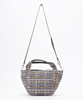 Y'SACCS ドローイングチェック 2WAYトートバッグ グレー