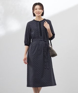J.PRESS LADIES S 【洗える】ジオメトリックプリント ワンピース