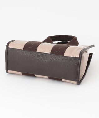 LA BAGAGERIE ソフトエナメル　ロゴテープ2WAYトートバッグ　Mサイズ グレージュ