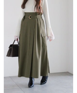 Te chichi カーゴフレアスカート カーキ