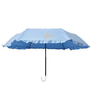 MOONBAT 【日傘】エスタ (estaa) Beauty shield折りたたみ傘フリル ペールスカイ