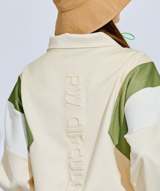 PW CIRCULUS 【WOMEN】カラーブロッキング プルオーバー ゴルフウェア レディース アイボリー系