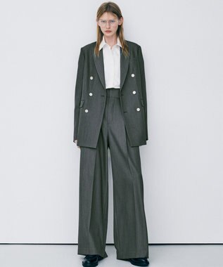 uncrave TWドビードスキン ワイドトラウザー チャコール