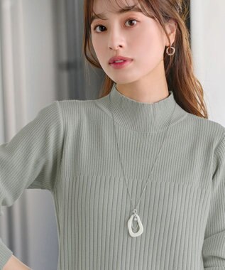 Tiaclasse 【安田美沙子さん着用・新色・XSサイズ追加】リブ切替ニットワンピース ミント