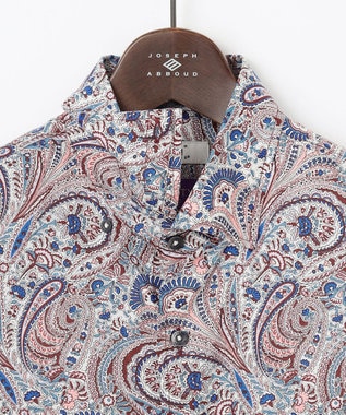 JOSEPH ABBOUD リバティプリント シャツ ワイン系5