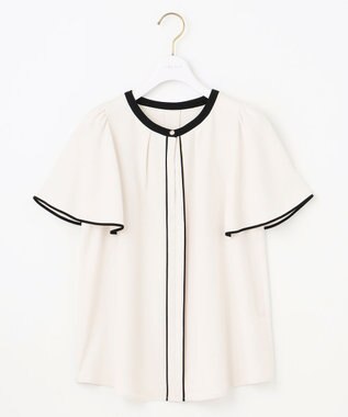 ANY SIS S 【洗える】バイカラーフレア ブラウス アイボリー