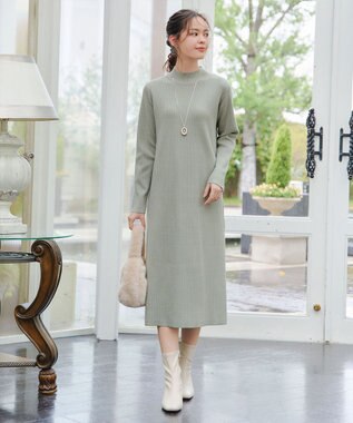 Tiaclasse 【安田美沙子さん着用・新色・XSサイズ追加】リブ切替ニットワンピース ミント