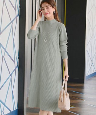 Tiaclasse 【安田美沙子さん着用・新色・XSサイズ追加】リブ切替ニットワンピース ミント
