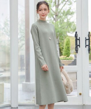 Tiaclasse 【安田美沙子さん着用・新色・XSサイズ追加】リブ切替ニットワンピース ミント
