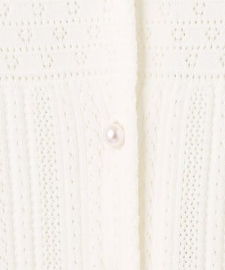 組曲 S 【前後着用可】MINAレーシーニット カーディガン アイボリー系