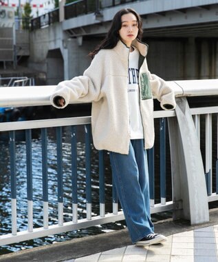 WEGO ボアブルゾン ベージュ