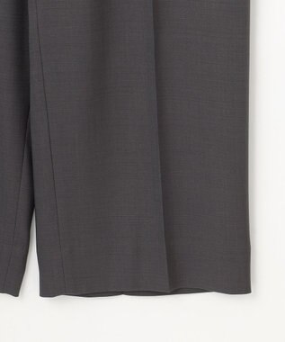 自由区 L 【17号サイズまで展開・カタログ掲載】ウールライクストレッチワイド パンツ チャコールグレー