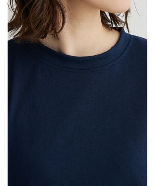 Green Parks 布帛ドッキング脇リボンプルオーバー Navy