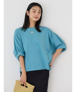 AMERICAN HOLIC 接触冷感ドルマンカットプルオーバー Sax