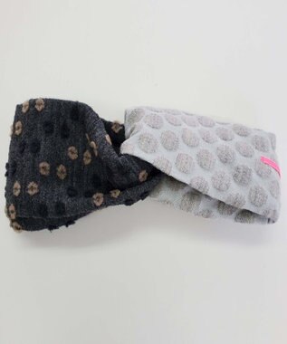 POLS ジャガード織 ヘアバンド グレイ