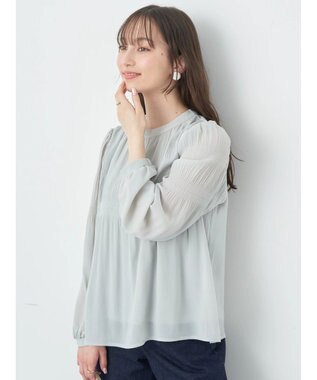 earth music&ecology マジョリカプリーツブラウス Ivory