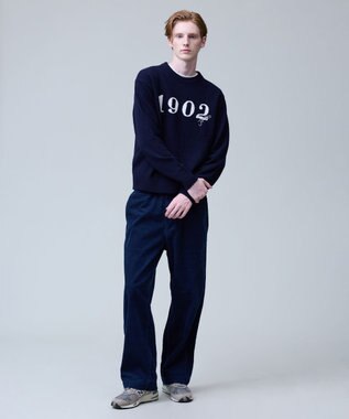 J.PRESS MEN 【NYUZELESS】1902 クルーネックロゴ ニット ネイビー系