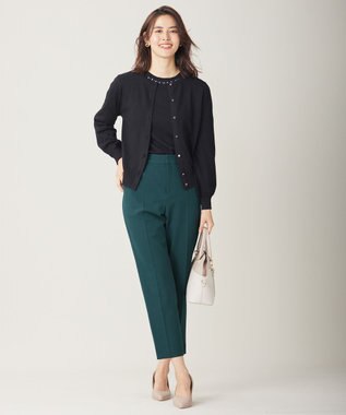 ANY SIS 【洗える】ウールブレンドプチジュエル調 ニット ブラック