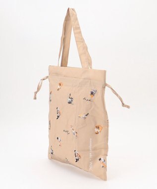 ANY SIS 【猫プリント】沖昌之 トートバッグ ベージュ