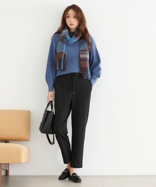 ANY 【洗濯機可能/8色展開】ソフトタッチポリエステルニット ブルー