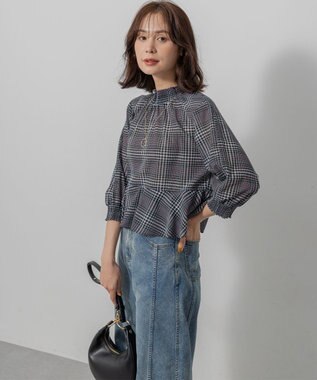 組曲 ライトトロピカルティアード ブラウス ブラック系3