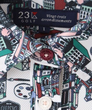 23区GOLF 【WOMEN】【吸水速乾/UVカット】パリマップ総柄ポロシャツ ホワイト系5